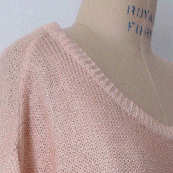 H&M PEACH COATED SHAKER CREWNECK LONG SLEEVE SWEATER L NWT - Picture 6 of 7